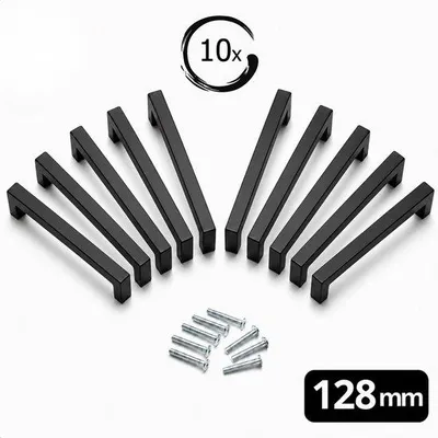 Productafbeelding van By MJM Dallas meubelgreep mat zwart 128mm boormaat 10 stuks