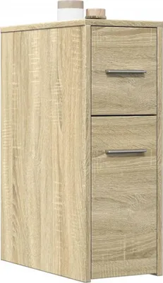 Produktbild von "im Angebot" Badschrank Schmal mit Rollen Sonoma-Eiche Holzwerkstoff - Kommoden CC24098