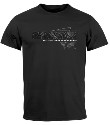 Produktbild von Herren T-Shirt Print Aufdruck World Techno Welt Fashion Streetstyle Techwear Neverless® schwarz XXL