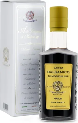 Produktbild von Acetaia Malpighi – Modena g.g.A. Gold Balsamico-Essig – 250 ml – 100 % natürlich, karamellfrei – in Eichenfässern gereift