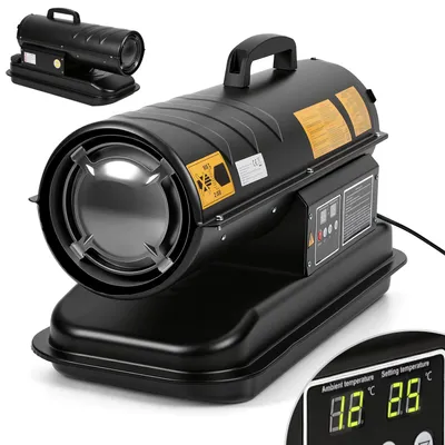Obrázok produktu pre Kúrenie naftou, naftový ohrievač s ventilátorom, naftový ohrievač 20 kW, naftový generátor teplého vzduchu 220 V, nádrž 22 litrov, digitálne ovládanie, priemyselný ohrievač, olejový ohrievač s ventilátorom pre staveniská a priemysel