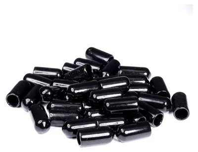 Produktbild von 40 Silikon-Stabkappen für Pflanzstäbe schwarz 7 mm