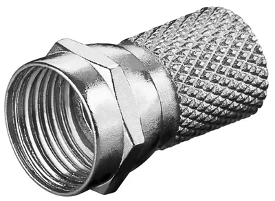 Produktbild von Goobay Aufdreh-F-Stecker 7,0 mm, Zink-Nickel, 18 mm, 100 Stk. im Plastikbeutel