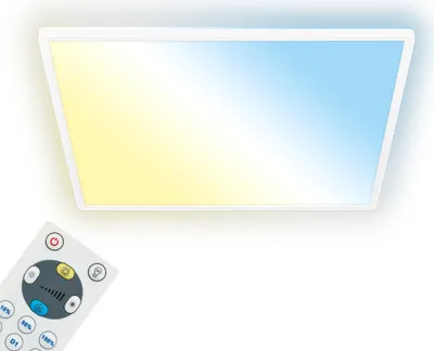 Immagine prodotto di Briloner Lampada da soffitto a LED, piatta, telecomando, retroilluminazione, bianco