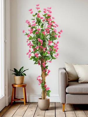Produktbild von Künstliche Bougainvillea 180 cm Kunstpflanze mit Blüten Kunstbaum Dekoration im Topf