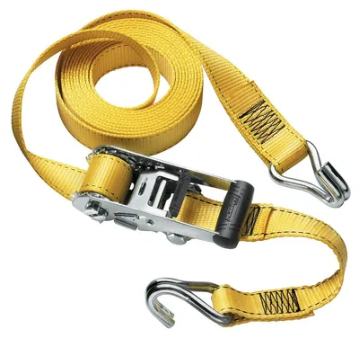 Produktbild von Master Lock 3058EURDAT er Spanngurt mit Ratsche und J-Haken, Gelb, 4,5 m x 35 mm Gurt