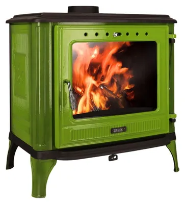 Produktbild von 365® Kaminofen Ferrox 75 grün emailliert 10,5 kW Gusseisen A+