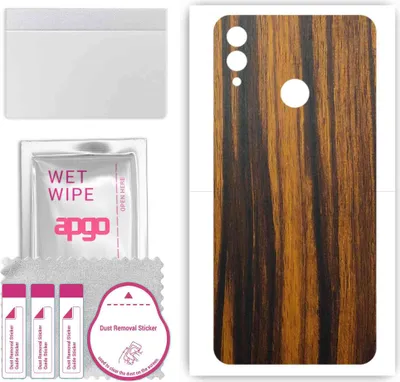 Produktbild von apgo Rückseite Schutzfolie, Skin, kompatibel mit Honor 10 Lite, Hinten Displayschutzfolie aus Vinylfolie, kratzfest, einfache Montage - Tigerwood