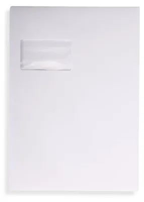 Produktbild von C4 Faltenversandtaschen mit Fenster weiß Stehboden und 20 mm Falte 130 g Kuvert 229x324x20 mm haftklebend Briefumschläge HK Briefhüllen 500 Stück