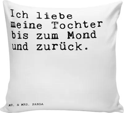 Produktbild von Mr. & Mrs. Panda 40x40 Kissen Ich liebe meine Tochter... - Weiß - Geschenk, Zitate, Sofa, Muttertag, bedruckt, für, Liebesbeweis, Familie, Tochter, Sofakissen, Dekokissen