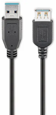 Image de Goobay 93999 Câble USB USB 3.2 Gen 1 (3.1 Gen 1) 3 m USB A Noir