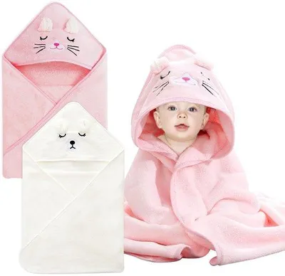 Produktbild von Sanfte und absorbierende Baby-Tuch mit Kapuze und Waschhandschuhe Set