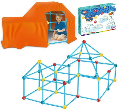 Obrázok produktu pre WOOPIE Veľké stavebné kocky, stanov, sada s trubičkami, 128 prvkov.