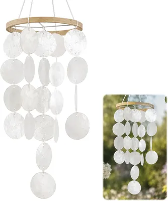 Zdjęcie produktu dla Dekoracyjny wietrzny dzwonek "Windgong Schelpen" w stylu boho, 73 cm, idealny do ogrodu i balkonu