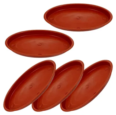 Produktbild von Ovaler Untersetzer für Blumentöpfe aus Kunststoff, 5 Stück, 32x19cm