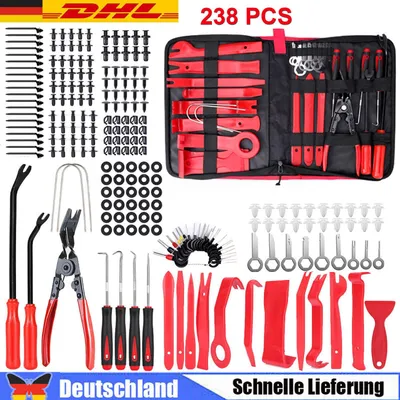 Produktbild von 238tlg Auto Innenraum Demontage Werkzeugset Verkleidung Clip Radio Ausbau Set Trim Removal Werkzeug KFZ Reparatur Kit