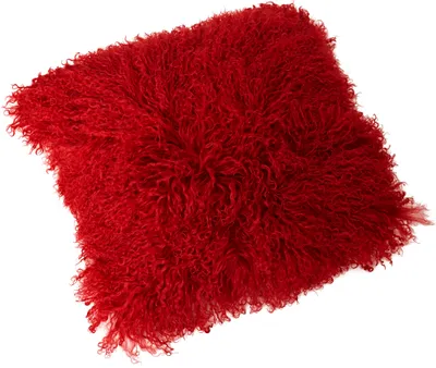 Produktbild von Tibetlamm Kissen Kissenbezug (ohne Inlet) JAY14 Rot 30x30cm