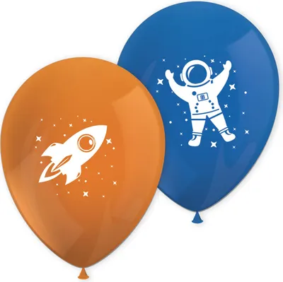 Obrázok produktu pre Balóniky vesmírna raketa astronaut narodeniny 8ks.