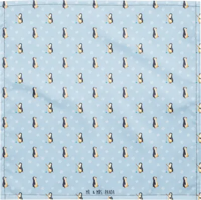 Produktbild von Mr. & Mrs. Panda Halstuch Pinguin marschieren S - Blau - Geschenk, Haarband, Frühaufsteher, Familie, Bandana, Pinguine, Tuch, Stolz, Schwester, Foulard, Dreieckstuch