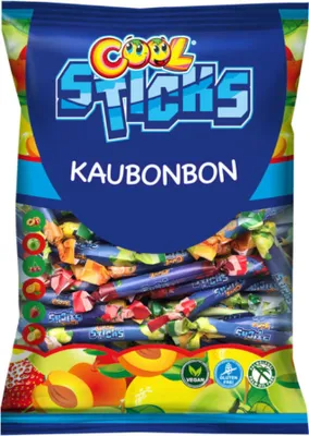 Obrázok produktu pre Cool Sticks žuvacie cukríky s ovocnou príchuťou vhodné pre vegánov 700g