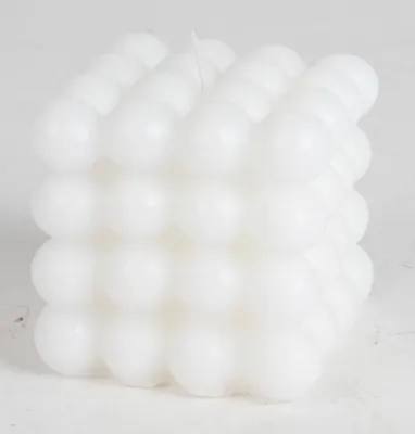 Produktbild von 12x Bubble-Kerzen 8cm Blasen Kugeln quadratisch, verschiedene Farben