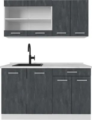 Obrázok produktu pre Mini kuchyňa Vicco R-Line Čierny betón 140 cm bez pracovnej dosky, Model 47445