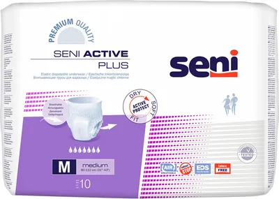 Obrázok produktu pre Majtki chłonne Seni Active Plus 10 sztuk M - Długi termin ważności!