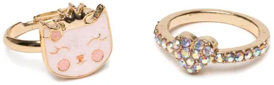 Immagine prodotto di Anelli per bambini con gatto e cuore Tiny - Taglia unica - Rosa | by Great Pretenders