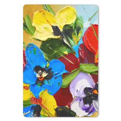 Produktbild von MuchoWow® Mauspad Mousepad Ölfarbe - Malerei - Blumen 40x60 cm - Mousepads - Maus Mat - Pad - Mausunterlage - Schreibtisch Accesoire