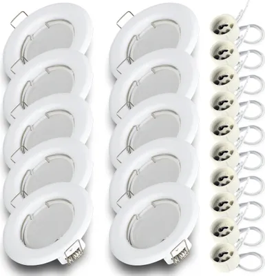 Obrázek produktu pro 10x zapuštěné bodové svítidlo SET RIK-15 bílé GU10 7W neutrální bílá