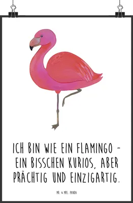 Produktbild von Mr. & Mrs. Panda Bild Flamingo Classic DIN A1 - Weiß - Geschenk, Prächtig, Plakat, Kunstdruck, Spruch, drucke, Freundin, Ich, wanddeko, Einzigartig, Sohn, Wandbild, Rosa