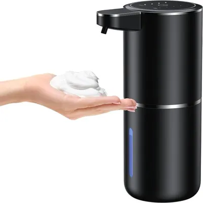 Produktbild von Automatischer, wandmontierter Seifenspender mit Sensor, 380 ml, USB-aufladbar, wasserdicht, für Bad und Küche.