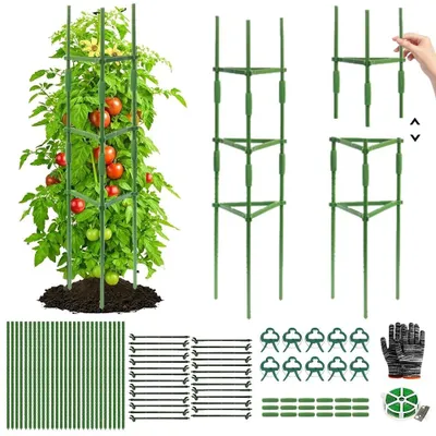 Immagine prodotto di Omgoods - Supporto per piante di pomodoro con altezza regolabile, ideale per ortaggi e fiori