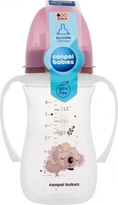 Obrázek produktu pro Canpol Dětská lahvička proti kolikovým potížím EasyStart Sleepy Koala 3m+ 240ml - Růžová