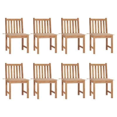 Produktbild von Gartenstühle 8 Stk. mit Kissen Massivholz Teak