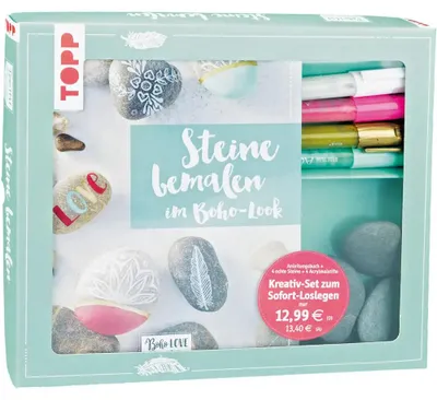 Image de Kreativ-Set Steine bemalen im Boho-Stil
