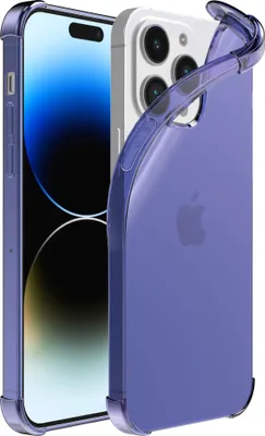 Immagine prodotto di Smartphonica iPhone 14 Pro Max custodia in silicone antiurto trasparente con paraurti - blu scuro