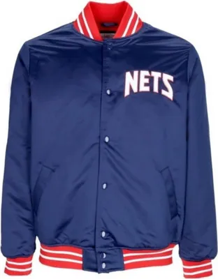 Produktbild von Jacke von Mitchell und Ness Nba Heavyweight Satin Jacket New Jersey Nets OJBF3413NJNYYPPPNAVY