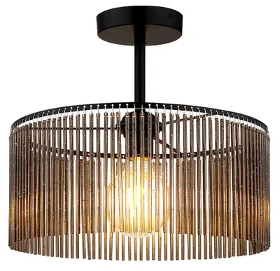 Produktbild von LED Deckenleuchte, schwarz matt, Acrylstäbe rauchfarben, H 32 cm