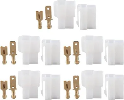 Image de Connecteur en T à 2 broches pour câble d'autoradio (mâle-femelle)