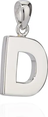 Produktbild von 13x11mm Kettenanhänger Buchstabe D Silber 925 anlaufgeschützt glanz Alphabet