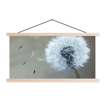 Produktbild von MuchoWow® Textilposter Löwenzahn - Blume - Pflanze 60x30 cm mit holzfarbenen Rahmen - Dekoration