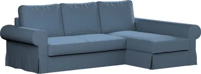 Produktbild von Dekoria Bezug für Backabro Bettsofa / Recamiere, blau, Bezug für Bettsofa Backabro mit Recamiere