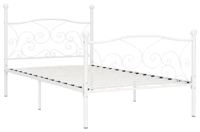 Produktbild von vidaXL Bettgestell mit Lattenrost Weiß Metall 100 × 200 cm