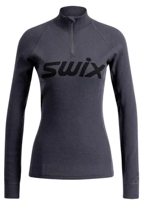 Productafbeelding van Swix dames sportondergoed, Racex Merino, halve rits, kleur: Ballad Blue, maat: L/M