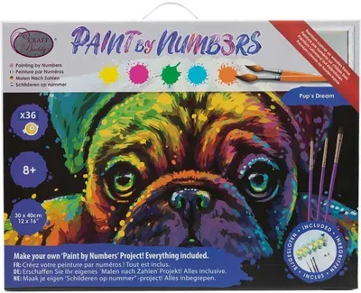 Produktbild von Craft Buddy Malen nach Zahlen Set Hund 30x40cm Acryl