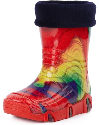 Produktbild von Ladeheid Kinder Mädchen Jungen Gummistiefel gefüttert Swk 19 (Mehrfarbig Regenbogen, 21/22 EU)
