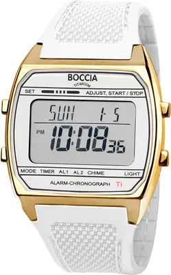 Produktbild von Boccia 3738-04 Herrenuhr Titanium Digital Chronograph 37mm 5ATM