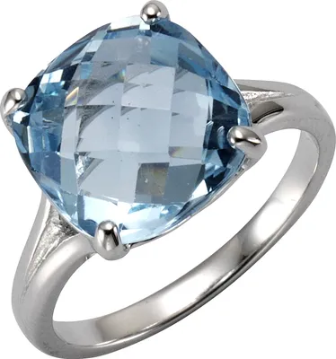 Produktbild von Zeeme Gemstones Ring Silber 925 rhodiniert mit Blautopas (beh.) 12mm