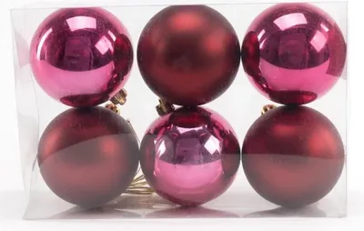 Produktbild von TrendLine Weihnachtskugeln aus Glas Ø 8 cm magnolienrosa 6 Stück